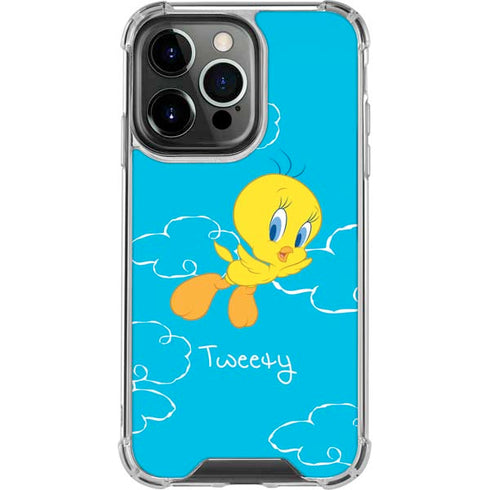Looney Tunes Tweety Bird Flying iPhone 14 Pro Clear Case